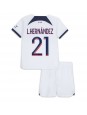 Paris Saint-Germain Lucas Hernandez #21 Auswärts Trikotsatz für Kinder 2023-24 Kurzarm (+ Kurze Hosen)